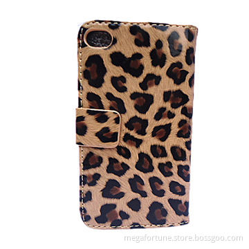 Leopard pattern leather cover for iPhone 5s/5c, OEM/ODM are welcomed, manufacturer